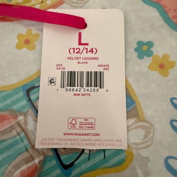 Justice Black Velvet Leggings Girls Size L (12/14) - Picture 2 of 4